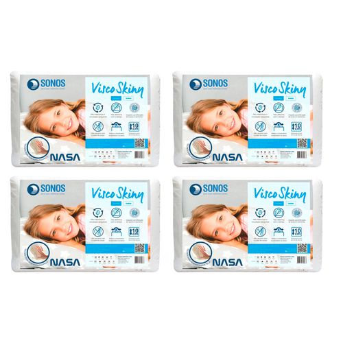 Kit 4 Travesseiros Sonos Viscoskiny 10cm 5186955b